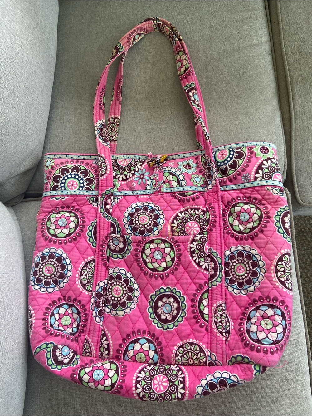 Vera Bradley Pink Quilted Floral Medallion Tote